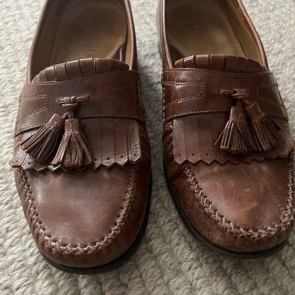 Men’s Johnston & Murphy Brown Leather Tassel Loafers - Picture 2 of 5